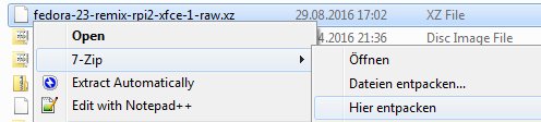 Uncompressing with 7Zip on Windows